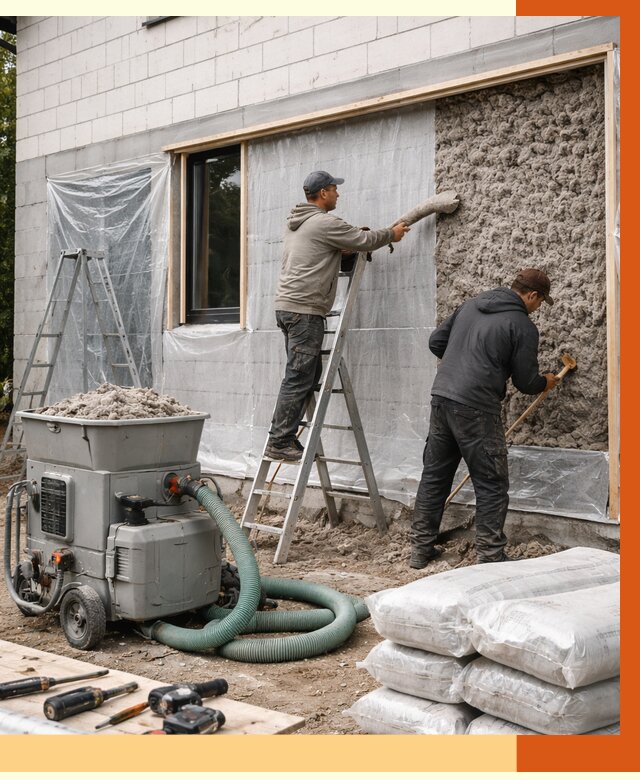 Утепление дома из газобетона эковатой в Бийске от 4674 руб./м2 | ТепломастерБск