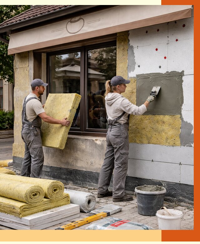 Утепление кафе в Бийске от 4363 руб/м2 — комплексно под ключ | ТепломастерБск